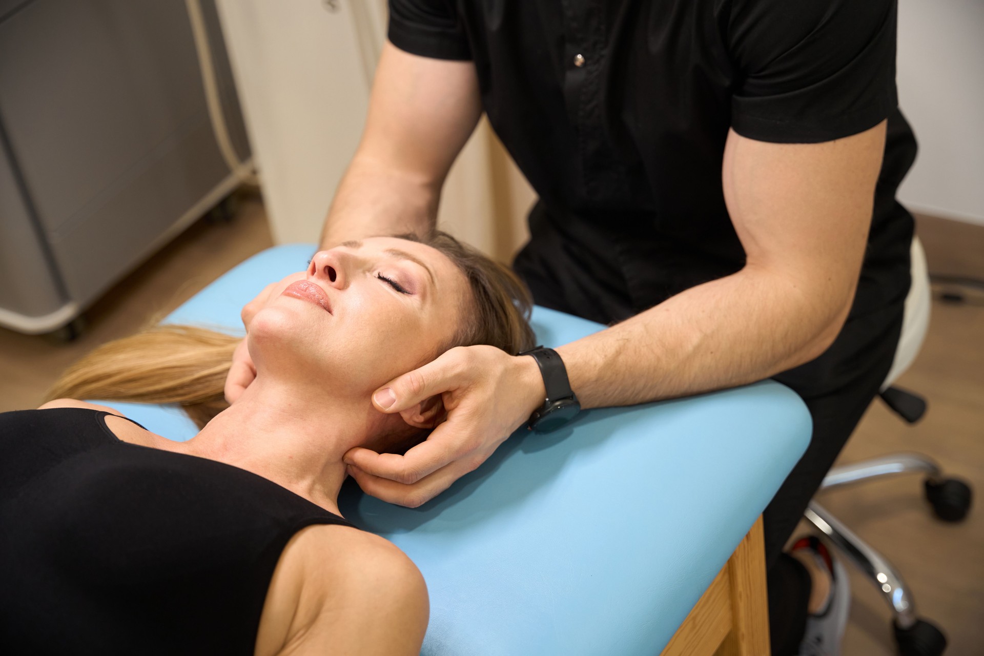 Manual therapy session in a wellness center